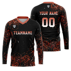 Kundenspezifisches Orange Basketball Fußball Schießen langes T-Shirt für Erwachsene und Kinder