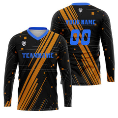 Kundenspezifisches Orange Blau Basketball Fußball Schießen langes T-Shirt für Erwachsene und Kinder