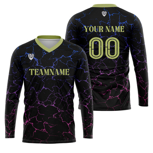 Kundenspezifisches Schwarz Grün Basketball Fußball Schießen langes T-Shirt für Erwachsene und Kinder