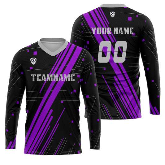 Kundenspezifisches Lila Grau Basketball Fußball Schießen langes T-Shirt für Erwachsene und Kinder