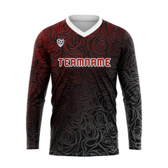 Kundenspezifisches Rot Basketball Fußball Schießen langes T-Shirt für Erwachsene und Kinder