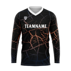 Kundenspezifisches Orange Blau Basketball Fußball Schießen langes T-Shirt für Erwachsene und Kinder