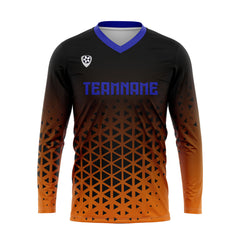 Kundenspezifisches Orange Blue Basketball Fußball Schießen langes T-Shirt für Erwachsene und Kinder