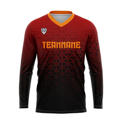 Kundenspezifisches Rot Orange Basketball Fußball Schießen langes T-Shirt für Erwachsene und Kinder