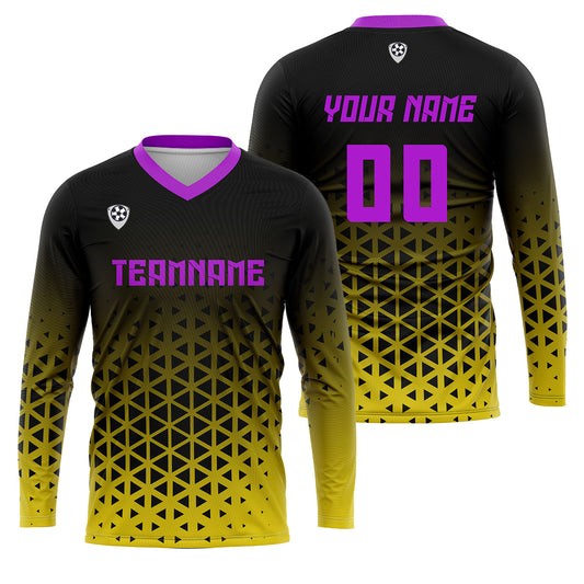 Kundenspezifisches Gelb Lila Basketball Fußball Schießen langes T-Shirt für Erwachsene und Kinder