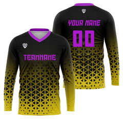 Kundenspezifisches Gelb Lila Basketball Fußball Schießen langes T-Shirt für Erwachsene und Kinder