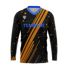 Kundenspezifisches Orange Blau Basketball Fußball Schießen langes T-Shirt für Erwachsene und Kinder