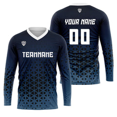 Kundenspezifisches Blau Weiß Basketball Fußball Schießen langes T-Shirt für Erwachsene und Kinder