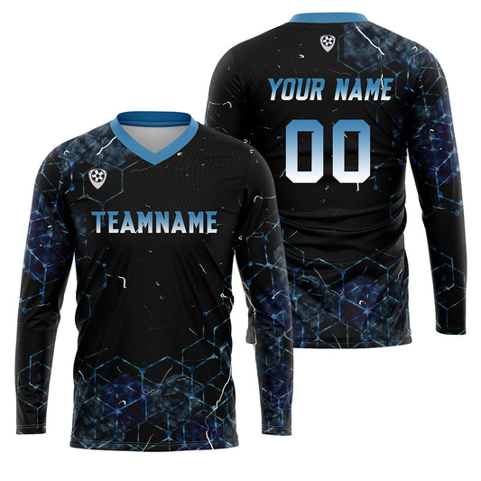 Kundenspezifisches Blau Basketball Fußball Schießen langes T-Shirt für Erwachsene und Kinder