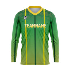 Kundenspezifisches Grün Gelb Basketball Fußball Schießen langes T-Shirt für Erwachsene und Kinder