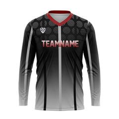 Kundenspezifisches Schwarz Rot Basketball Fußball Schießen langes T-Shirt für Erwachsene und Kinder