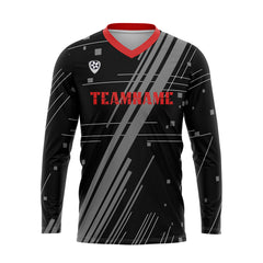 Kundenspezifisches Grau Rot Basketball Fußball Schießen langes T-Shirt für Erwachsene und Kinder