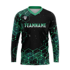 Kundenspezifisches Blau Grün Basketball Fußball Schießen langes T-Shirt für Erwachsene und Kinder