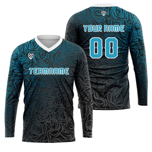 Kundenspezifisches Blau Basketball Fußball Schießen langes T-Shirt für Erwachsene und Kinder