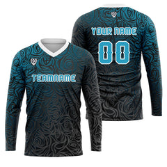 Kundenspezifisches Blau Basketball Fußball Schießen langes T-Shirt für Erwachsene und Kinder