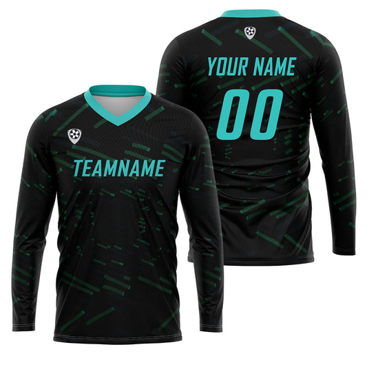 Kundenspezifisches Grün Blau Basketball Fußball Schießen langes T-Shirt für Erwachsene und Kinder