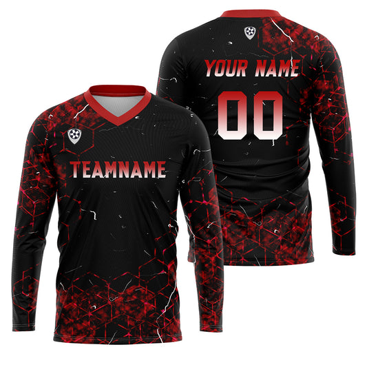 Kundenspezifisches Rot Basketball Fußball Schießen langes T-Shirt für Erwachsene und Kinder