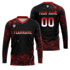 Kundenspezifisches Rot Basketball Fußball Schießen langes T-Shirt für Erwachsene und Kinder