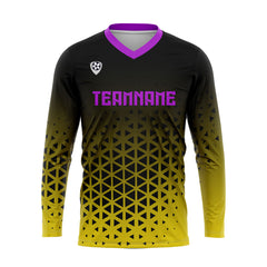 Kundenspezifisches Gelb Lila Basketball Fußball Schießen langes T-Shirt für Erwachsene und Kinder