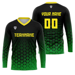 Kundenspezifisches Grün Gelb Basketball Fußball Schießen langes T-Shirt für Erwachsene und Kinder