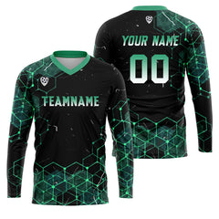 Kundenspezifisches Blau Grün Basketball Fußball Schießen langes T-Shirt für Erwachsene und Kinder