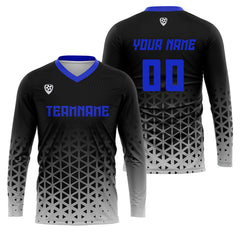 Kundenspezifisches Grau Blau Basketball Fußball Schießen langes T-Shirt für Erwachsene und Kinder