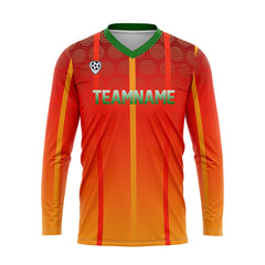 Kundenspezifisches Orange Grün Basketball Fußball Schießen langes T-Shirt für Erwachsene und Kinder