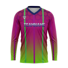 Kundenspezifisches Grün Lila Basketball Fußball Schießen langes T-Shirt für Erwachsene und Kinder