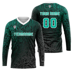 Kundenspezifisches Blau Grün Basketball Fußball Schießen langes T-Shirt für Erwachsene und Kinder