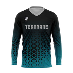 Kundenspezifisches Blau Grau Basketball Fußball Schießen langes T-Shirt für Erwachsene und Kinder