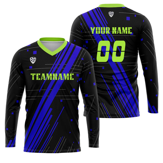 Kundenspezifisches Blau Grün Basketball Fußball Schießen langes T-Shirt für Erwachsene und Kinder