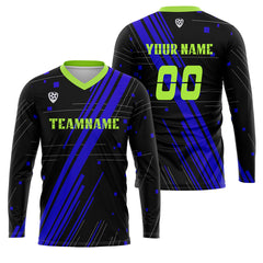 Kundenspezifisches Blau Grün Basketball Fußball Schießen langes T-Shirt für Erwachsene und Kinder