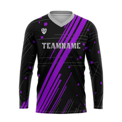 Kundenspezifisches Lila Grau Basketball Fußball Schießen langes T-Shirt für Erwachsene und Kinder