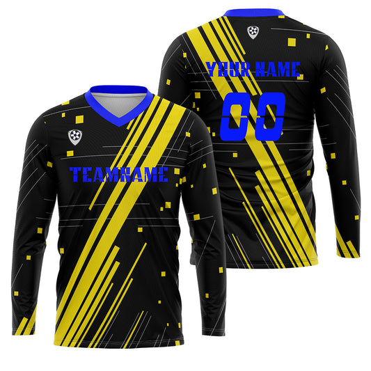 Kundenspezifisches Blau Gelb Basketball Fußball Schießen langes T-Shirt für Erwachsene und Kinder