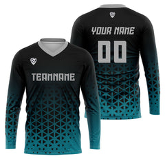 Kundenspezifisches Blau Grau Basketball Fußball Schießen langes T-Shirt für Erwachsene und Kinder