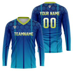 Kundenspezifisches Blau Grün Basketball Fußball Schießen langes T-Shirt für Erwachsene und Kinder