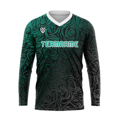 Kundenspezifisches Blau Grün Basketball Fußball Schießen langes T-Shirt für Erwachsene und Kinder