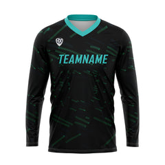 Kundenspezifisches Grün Blau Basketball Fußball Schießen langes T-Shirt für Erwachsene und Kinder