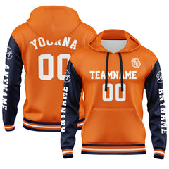 Benutzerdefiniert Marine Orange Hoodie Personalisiert Männer Pullover Hoodie Gedruckt Team Name Number Logo für Frauen
