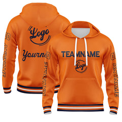 Benutzerdefiniert Marine Orange Hoodie Personalisiert Männer Pullover Hoodie Gedruckt Team Name Number Logo für Frauen