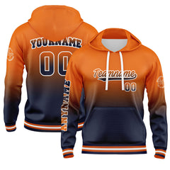 Benutzerdefiniert Marine Orange Hoodie Personalisiert Männer Pullover Hoodie Gedruckt Team Name Number Logo für Frauen