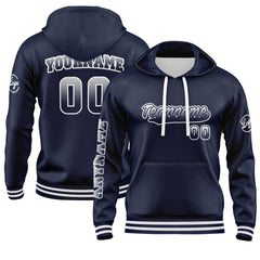 Benutzerdefiniert Marine Weiß Hoodie Personalisiert Männer Pullover Hoodie Gedruckt Team Name Number Logo für Frauen