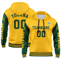 Benutzerdefiniert Grün Gelb Hoodie Personalisiert Männer Pullover Hoodie Gedruckt Team Name Number Logo für Frauen