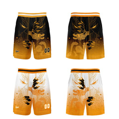 Benutzerdefinierte Orange Reversible Basketball Jersey Personalisierte Print Name Nummer Logo