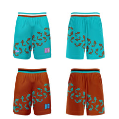 Benutzerdefinierte Blau Orange Reversible Basketball Jersey Personalisierte Print Name Nummer Logo