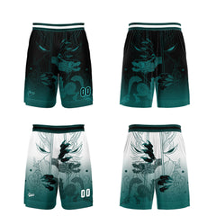 Benutzerdefinierte Grüne Reversible Basketball Jersey Personalisierte Print Name Nummer Logo