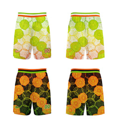 Benutzerdefinierte Grün Orange Reversible Basketball Jersey Personalisierte Print Name Nummer Logo