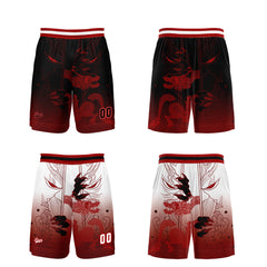 Benutzerdefinierte Rot Reversible Basketball Jersey Personalisierte Print Name Nummer Logo