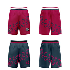 Benutzerdefinierte Rose Blau Reversible Basketball Jersey Personalisierte Print Name Nummer Logo