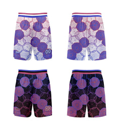 Benutzerdefinierte Blau Lila Reversible Basketball Jersey Personalisierte Print Name Nummer Logo